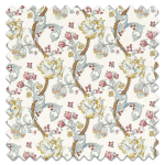 Swatch of Golden Lily Embroidery Plum Denim Swatch of Golden Lily Embroidery Plum Denim