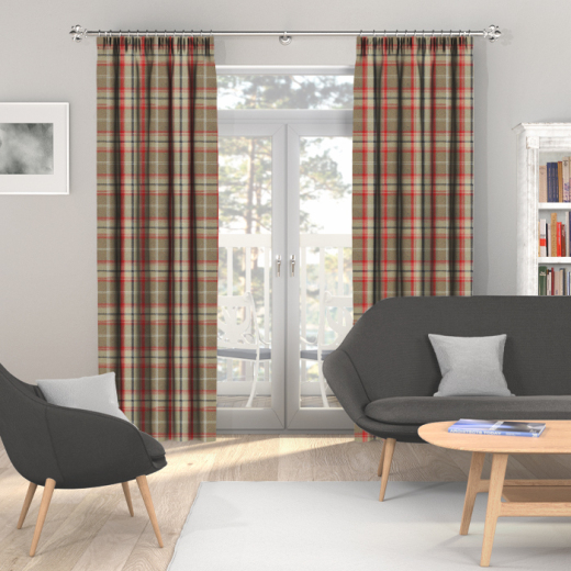 Made To Measure Curtains Balmoral Rosso Made To Measure Curtains Balmoral Rosso