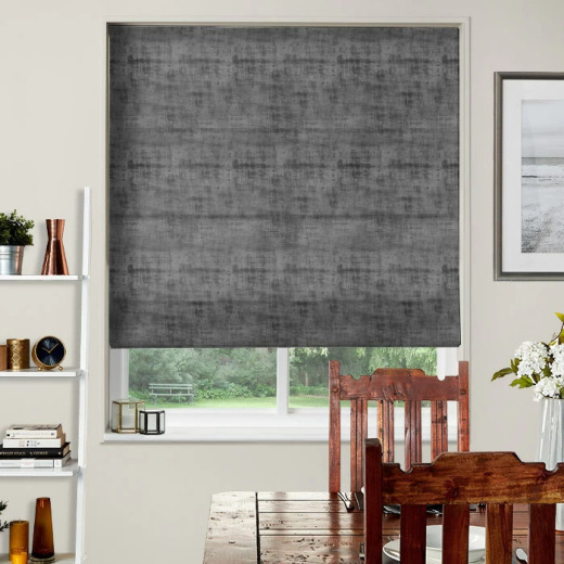 Electric Roman Blind Alessia Velvet Espresso Electric Roman Blind Alessia Velvet Espresso