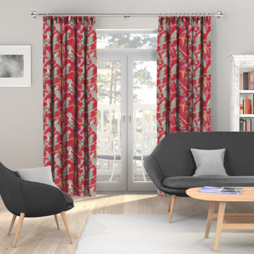 Made To Measure Curtains Aviary Pomegranate Made To Measure Curtains Aviary Pomegranate