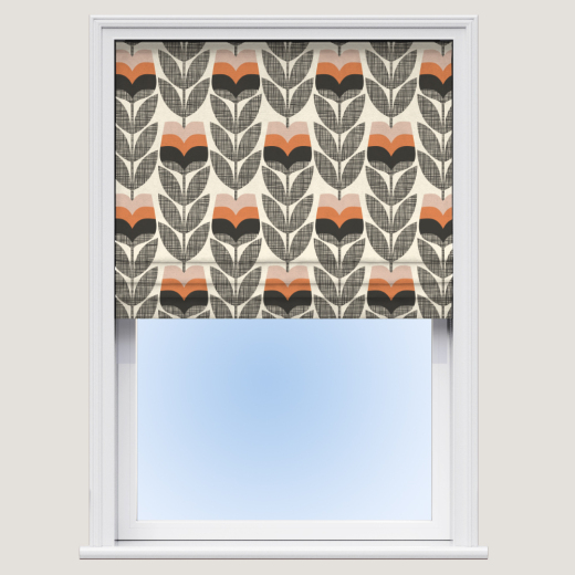 Roman Blind Orla Kiely Rosebud Orange Roman Blind Orla Kiely Rosebud Orange