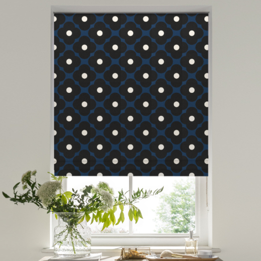 Roman Blind Orla Kiely Spot Flower Dark Marine Roman Blind Orla Kiely Spot Flower Dark Marine