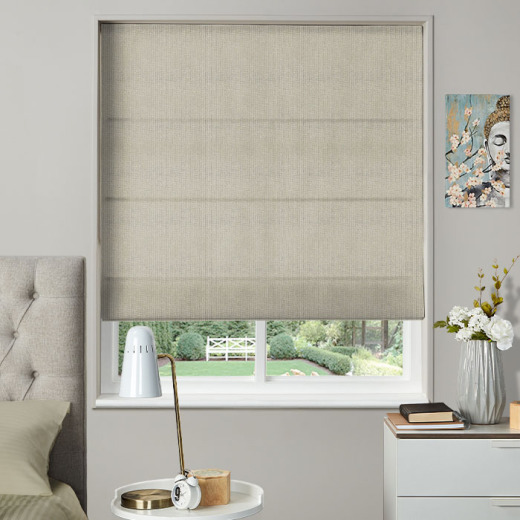 Made to Measure Roman Blind Faux Linen Natural Made to Measure Roman Blind Faux Linen Natural