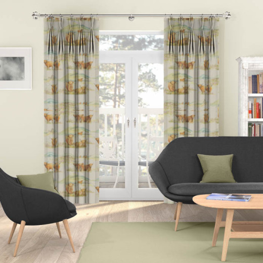 Highland Cattle Linen Curtains Highland Cattle Linen Curtains