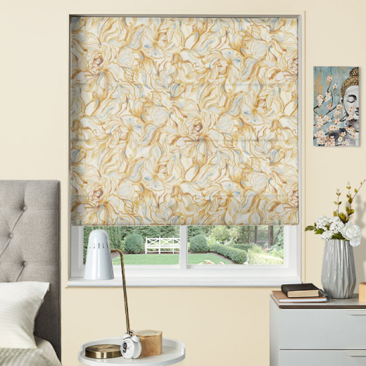 Electric Roman Blind Emilie Ochre Electric Roman Blind Emilie Ochre