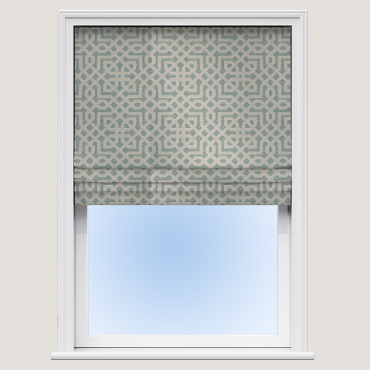 Made To Measure Roman Blind Trellis Powder Blue Made To Measure Roman Blind Trellis Powder Blue