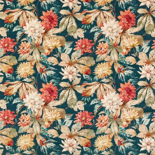 Made To Measure Roman Blinds Dahlia & Rosehip Velvet Teal/Russet Made To Measure Roman Blinds Dahlia & Rosehip Velvet Teal/Russet