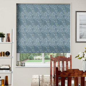 Willow Boughs Denim Electric Roman Blind | Curtains and Blinds 4 Homes