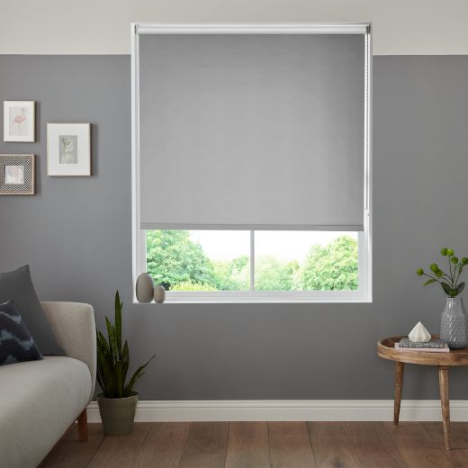 Aire Light Grey Blackout Electric Roller Blind