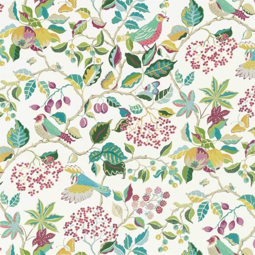 Made To Measure Curtains Birds & Berries Fern