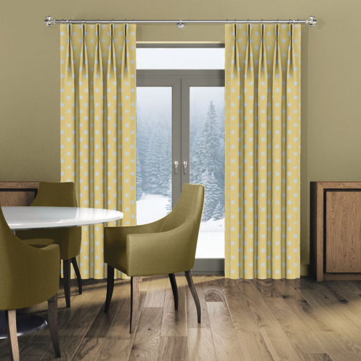 Made To Measure Curtains Button Spot Yellow