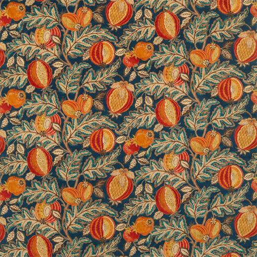 Made To Measure Curtains Cantaloupe Velvet Turmeric/Indigo