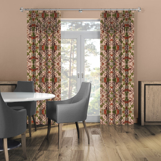 Made To Measure Curtains Emerald Forest Blush Jacquard