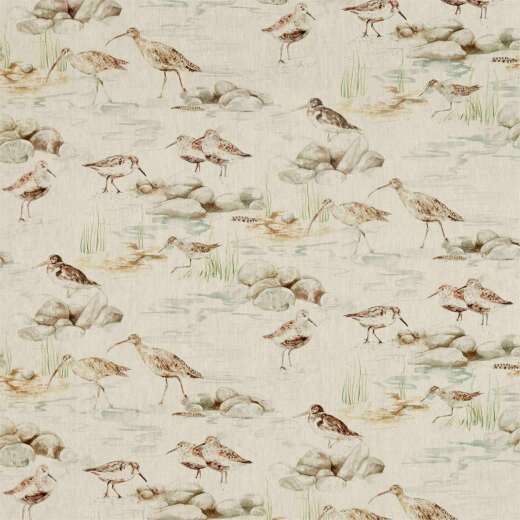 Made To Measure Curtains Estuary Birds Linen Eggshell/Nest