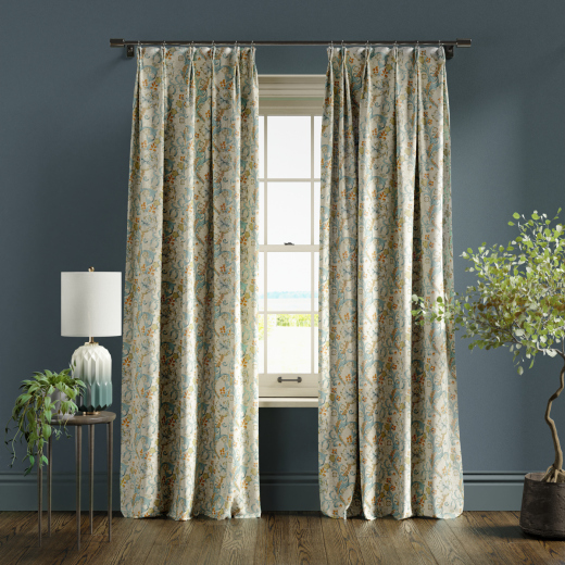 Made To Measure Curtains Golden Lily Linen Teal