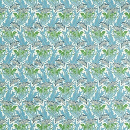 Made To Measure Curtains Laceflower Garden Green/Lagoon