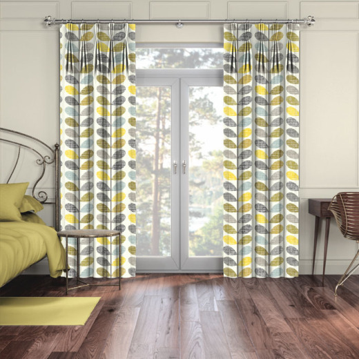 Made To Measure Curtains Orla Kiely Scribble Stem Seagrass And Duckegg