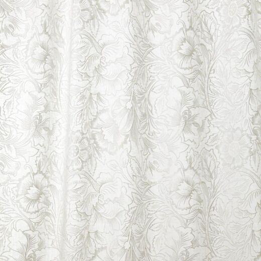 Made To Measure Curtains Pure Poppy Embroidery Paper White