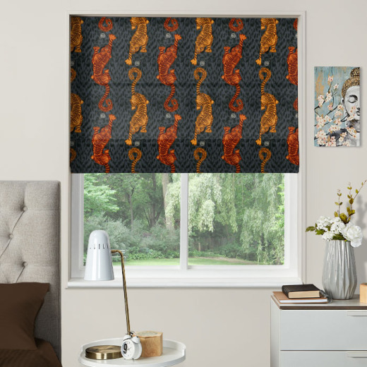 Made To Measure Roman Blinds Tigris Flame Velvet