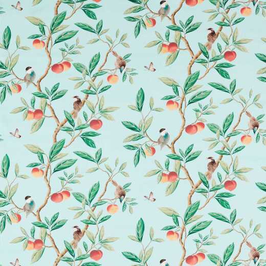 Made To Measure Roman Blinds Ella Sky/Fig Leaf/Nectarine