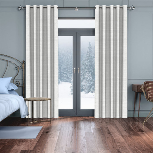 Made To Measure Curtains Dupion Faux Silk Snowdrift