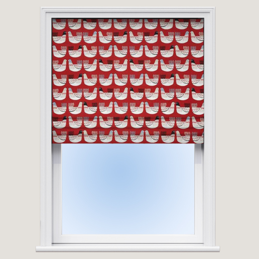 Made To Measure Roman Blind Cluck Cluck Scarlet