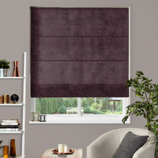 Made To Measure Roman Blind Chenille Plum
