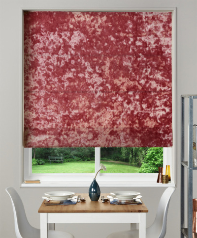 Made To Measure Roman Blind Crush Velvet Rose