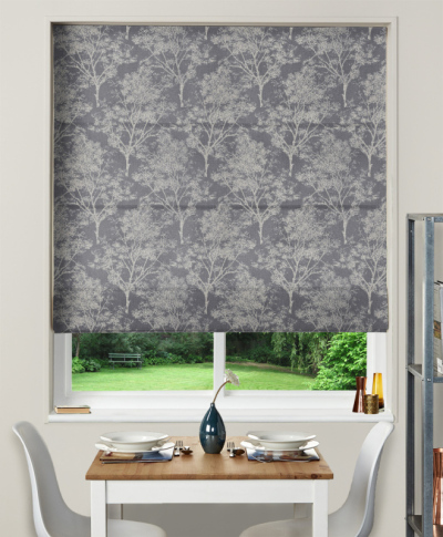 Made To Measure Roman Blind Harewood Charcoal
