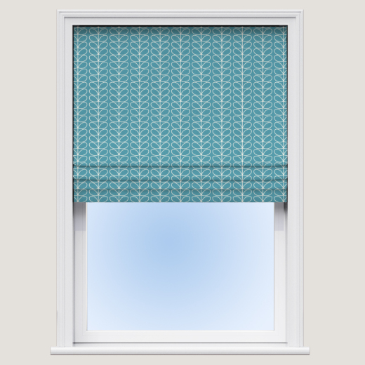 Roman Blind Orla Kiely Linear Stem Deep Duckegg