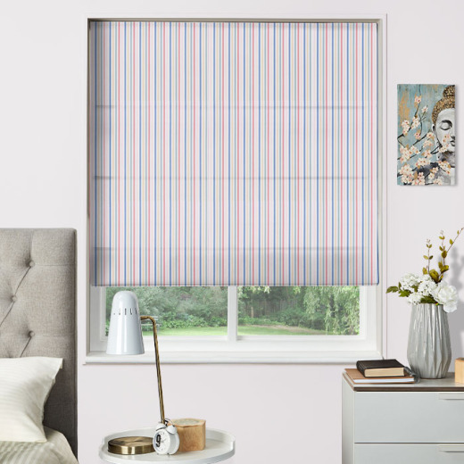 Made To Measure Roman Blind Mid Stripe Chalk