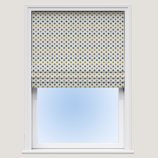 Spotty Lapis Gold Roman Blind