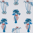 Made To Measure Curtains Jungle Palms Blue Flat Image