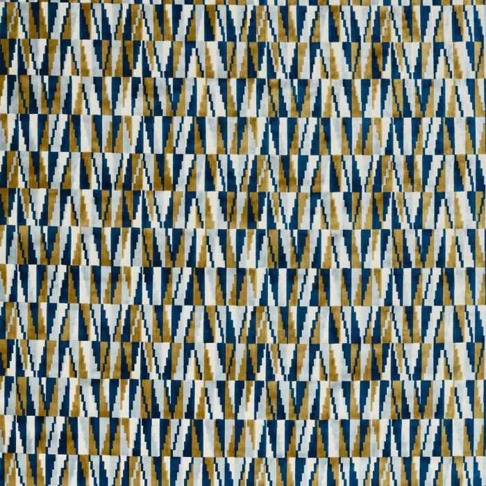 Acute Cobalt/Ochre Fabric by Harlequin