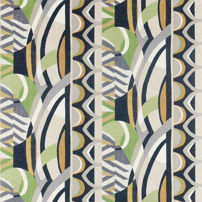 Atelier Saffron Charcoal Wasabi Fabric by Harlequin