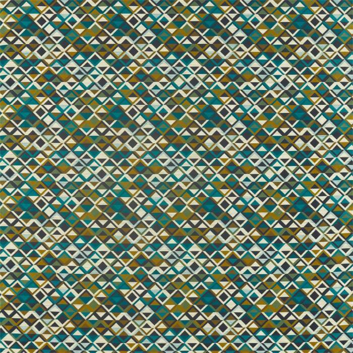 Boka Charcoal/Marine/Zest Fabric by Harlequin