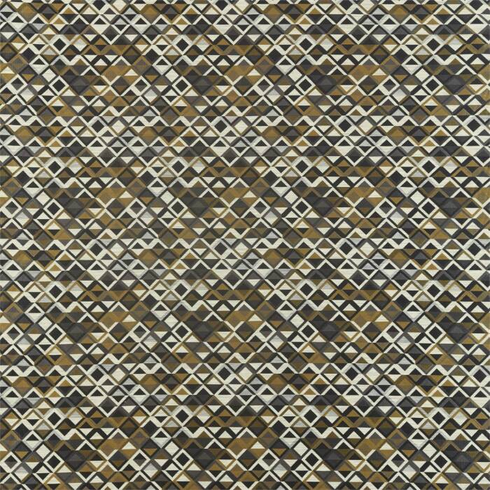 Boka Slate/Charcoal/Brass Fabric by Harlequin