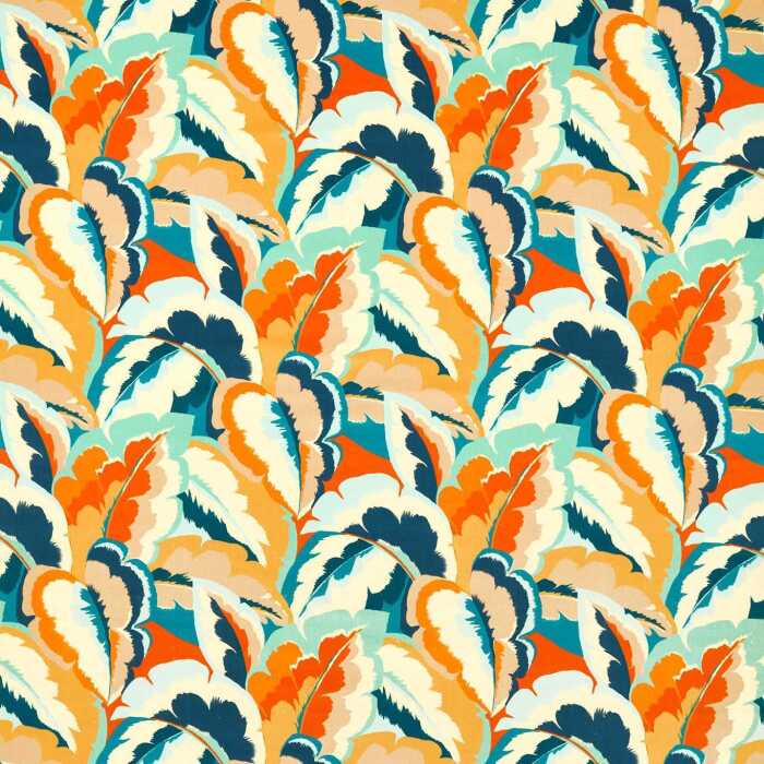 Calathea Azul/Onsen/French Ochre/Paprika Fabric by Harlequin