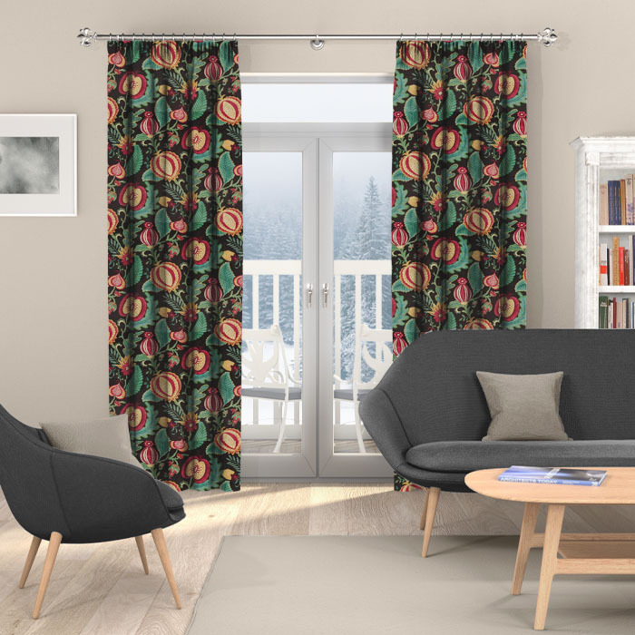 Curtains in Cantaloupe Ebony