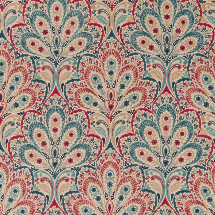 Persia Denim Raspberry Fabric