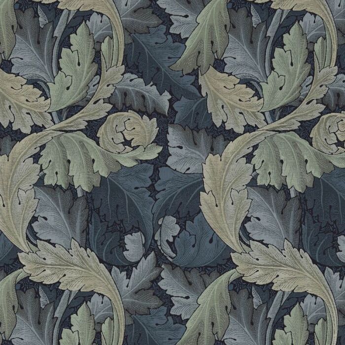 Acanthus Tapestry Indigo/Mineral Fabric by Morris & Co