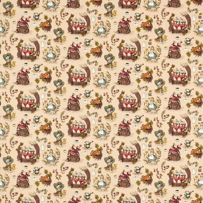 Alice In Wonderland Caramel Fabric by Sanderson