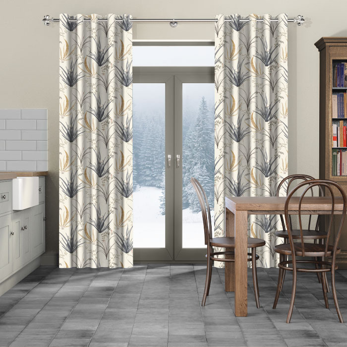 Curtains in Annika Ochre by iLiv