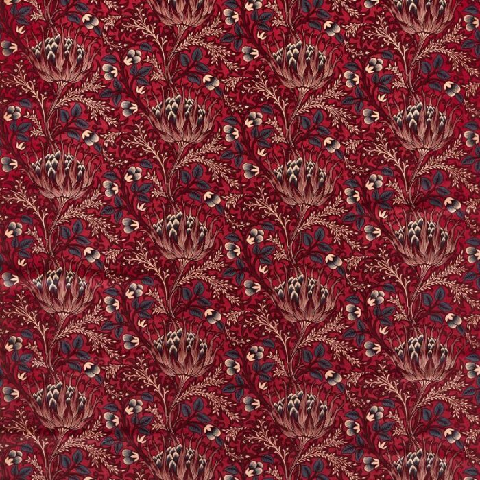 Artichoke Velvet Barbed Berry Fabric by Morris & Co