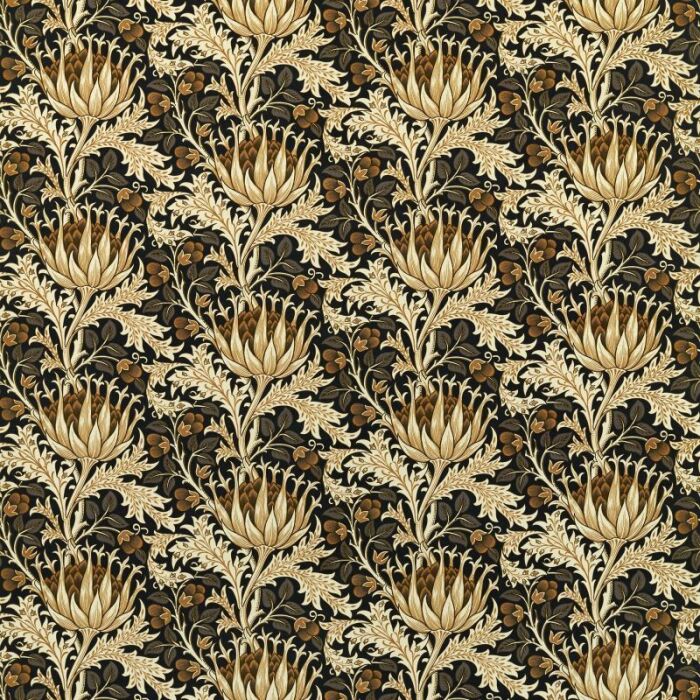 Artichoke Velvet Midnight/Pearwood Fabric by Morris & Co