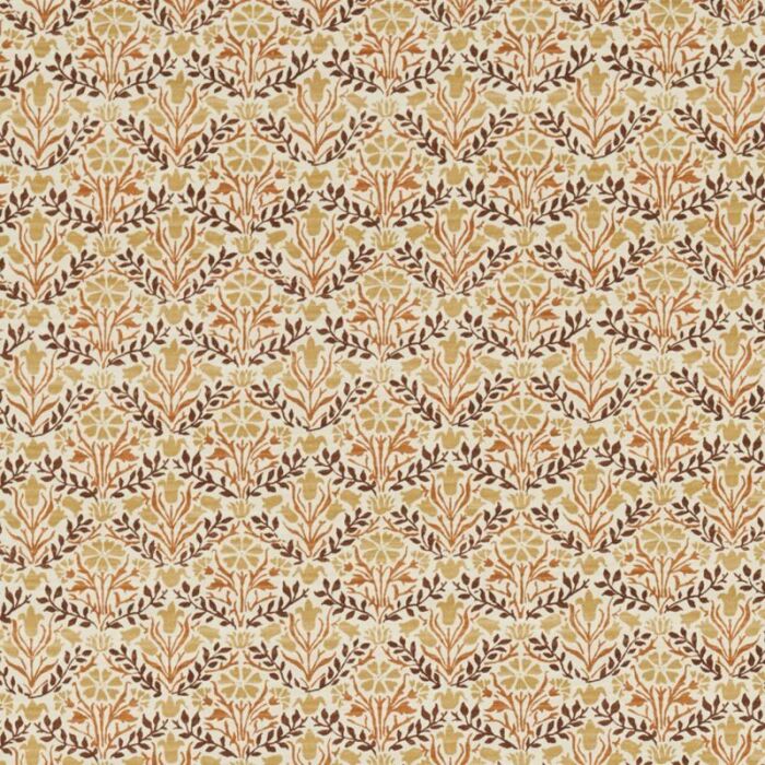 Bellflowers Chocolate/Tan Fabric by Morris & Co