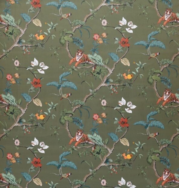 Bengal Olive Fabric by Ashley Wilde