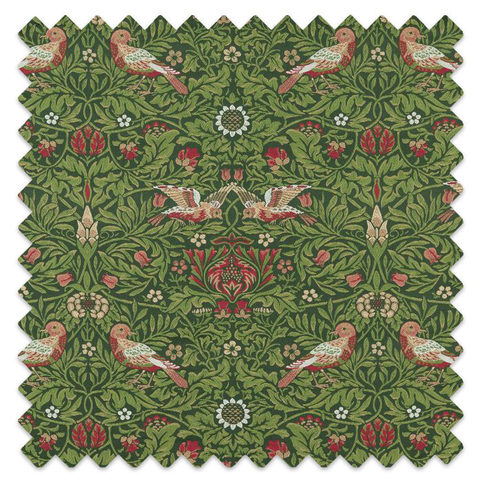 Swatch of Bird Tapestry Tump Green