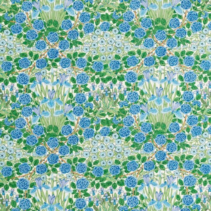 Campanula Peacock/Opal Fabric by Morris & Co