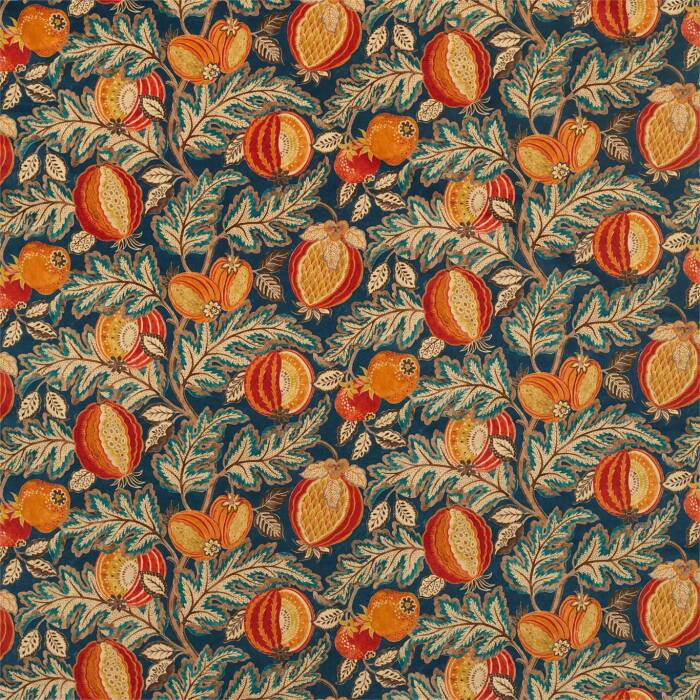 Cantaloupe Velvet Turmeric/Indigo Fabric by Sanderson